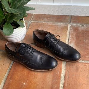 JOHN VARVATOS Black Leather Dress Business Shoes